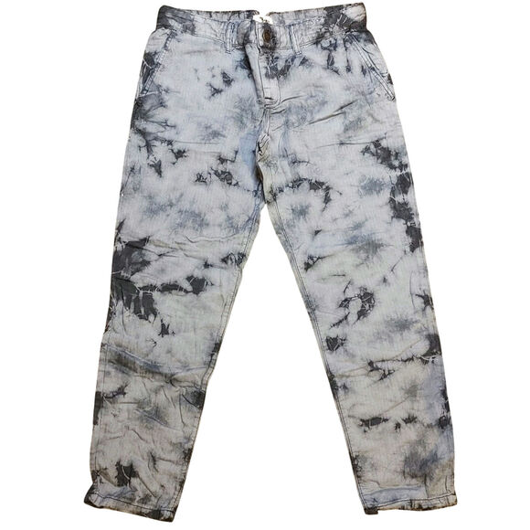 LA'T by L'agence Soft Tie Dye Dark Gray Gray Marble Blue Size 25 Cotton USA - Picture 1 of 10